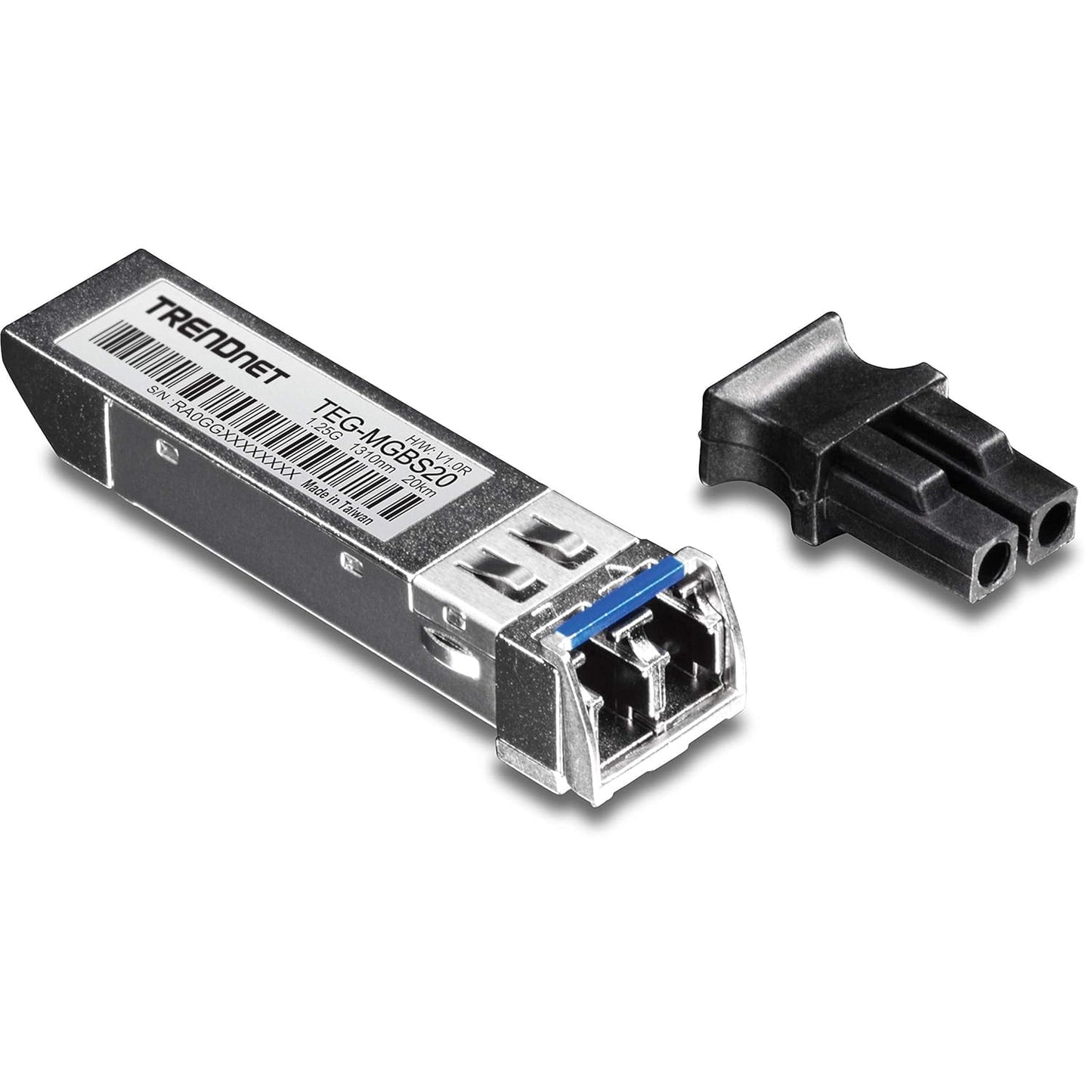 TRENDnet SFP Single Mode LC Module (20km/ 12.4 mi), TEG-MGBS20, Data Rates up to 1.25Gbps, 1310nm Single Mode, IEEE 802.3z Gigabit Ethernet, ANSI