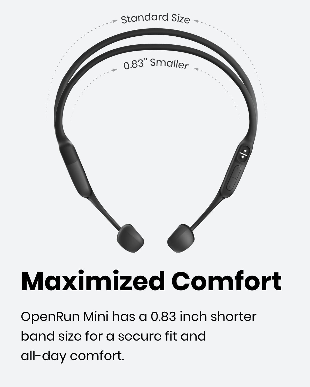 SHOKZ OpenRun Mini (AfterShokz Aeropex Mini) -Bone Conduction Open-Ear Bluetooth Sport Headphones - Waterproof Wireless Earphones for Workouts