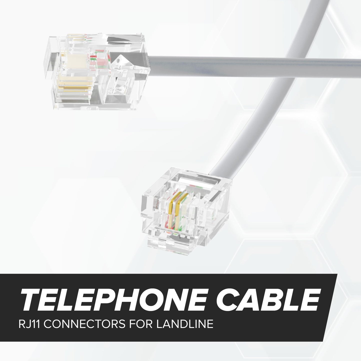 THE CIMPLE CO Phone Cord for Landline, 25 FT, Modular Telephone Extension Line, 2 Conductor (2 Pin, 1 Line) Cable, Works with FAX, AIO, and Other