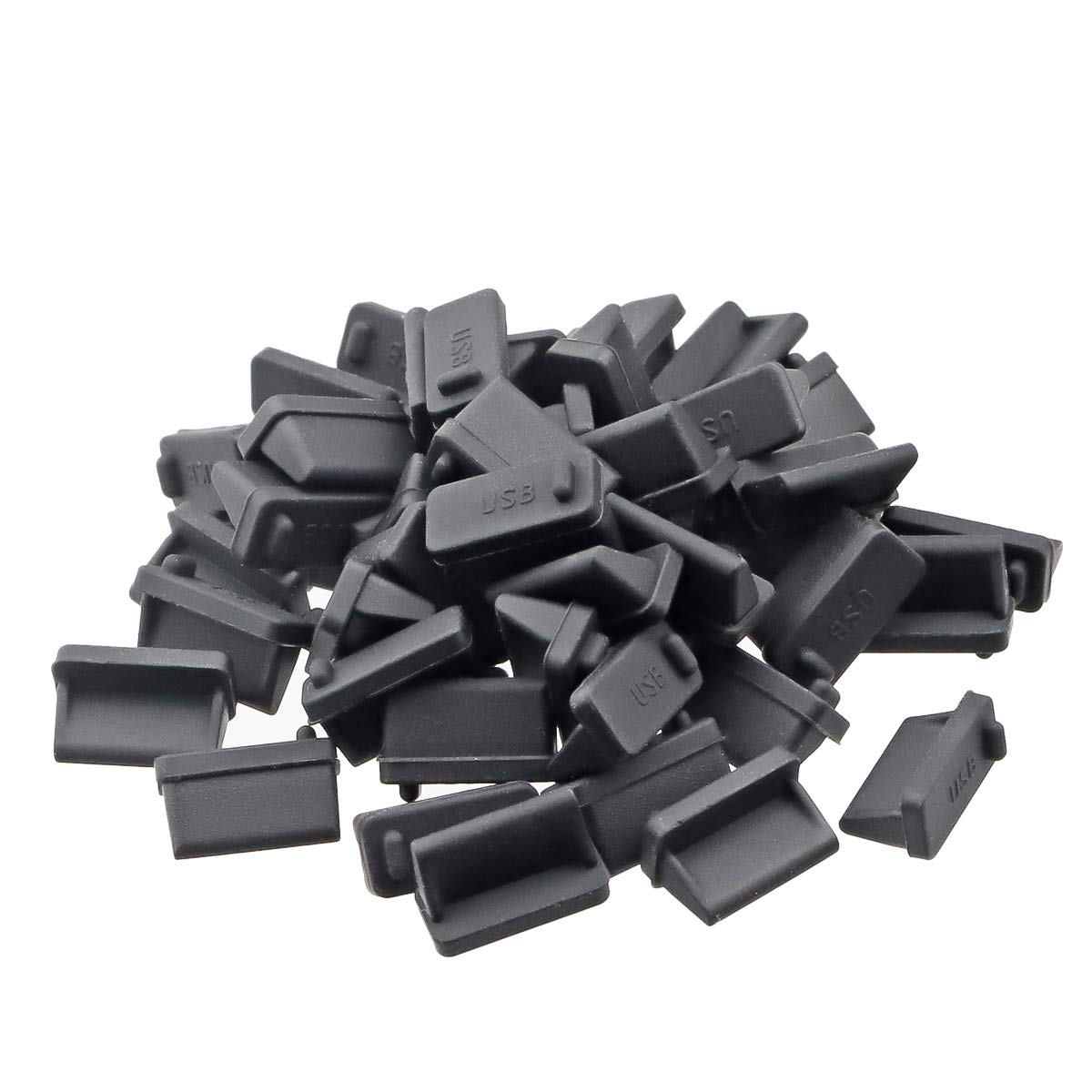 TOPPROS Pack of 20 Silicone USB Port Cover Anti Dust Protector for Female End0.5 x 0.3 x 0.24 inch Black