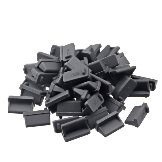 TOPPROS Pack of 20 Silicone USB Port Cover Anti Dust Protector for Female End0.5 x 0.3 x 0.24 inch Black