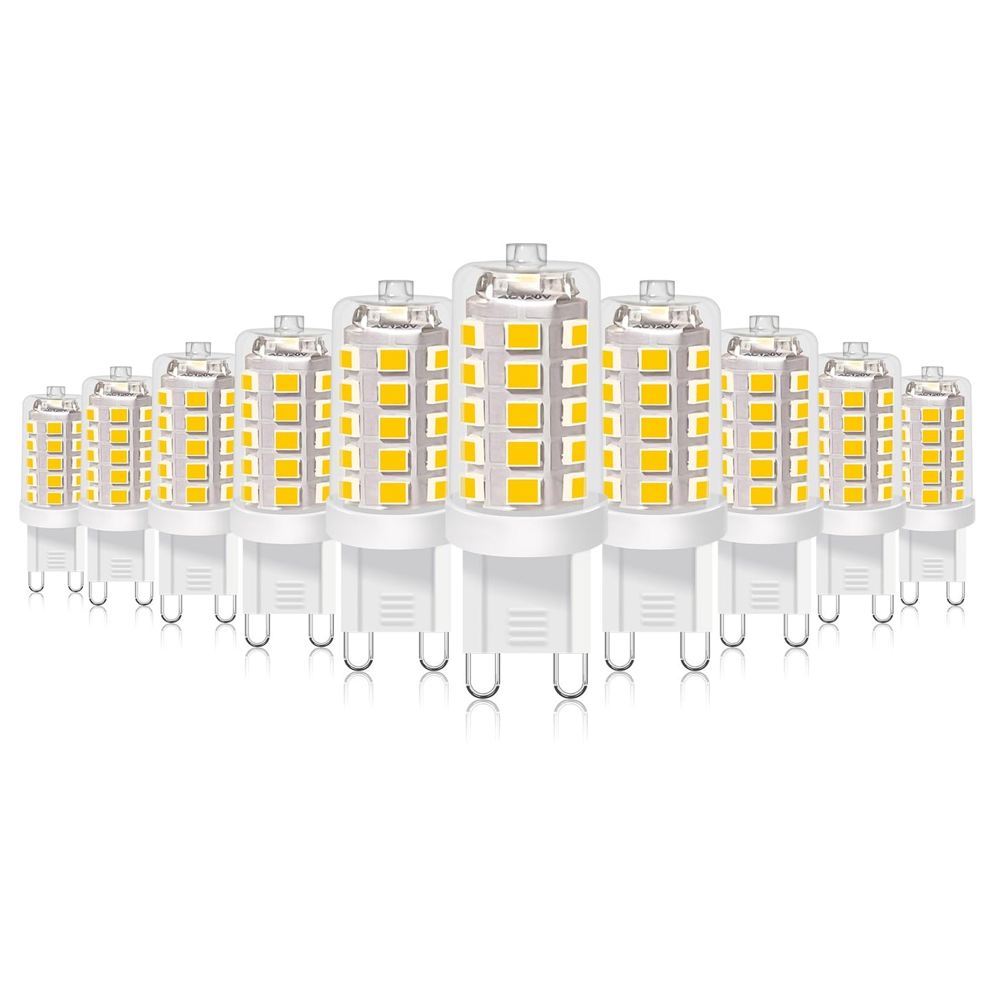 BUBO G9 LED Bulb 3000K Warm White 430 Lumens, 3W Equivalent 40W T4 G9 Halogen Replacement, 360°Beam Angle 120V Non-Dimmable No-Flicker G9 Light Bulbs