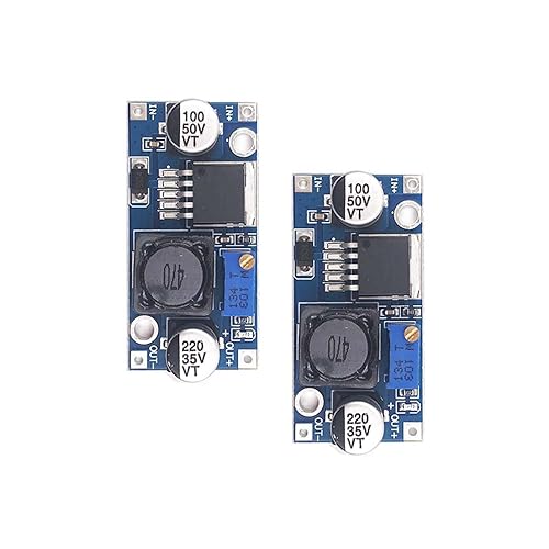 KEAcvise 2-Pack LM2596 DC-DC Buck Converter - Adjustable Step-Down Voltage Regulator 3.2V-40V Input to 1.25V-35V Output (3A Max)