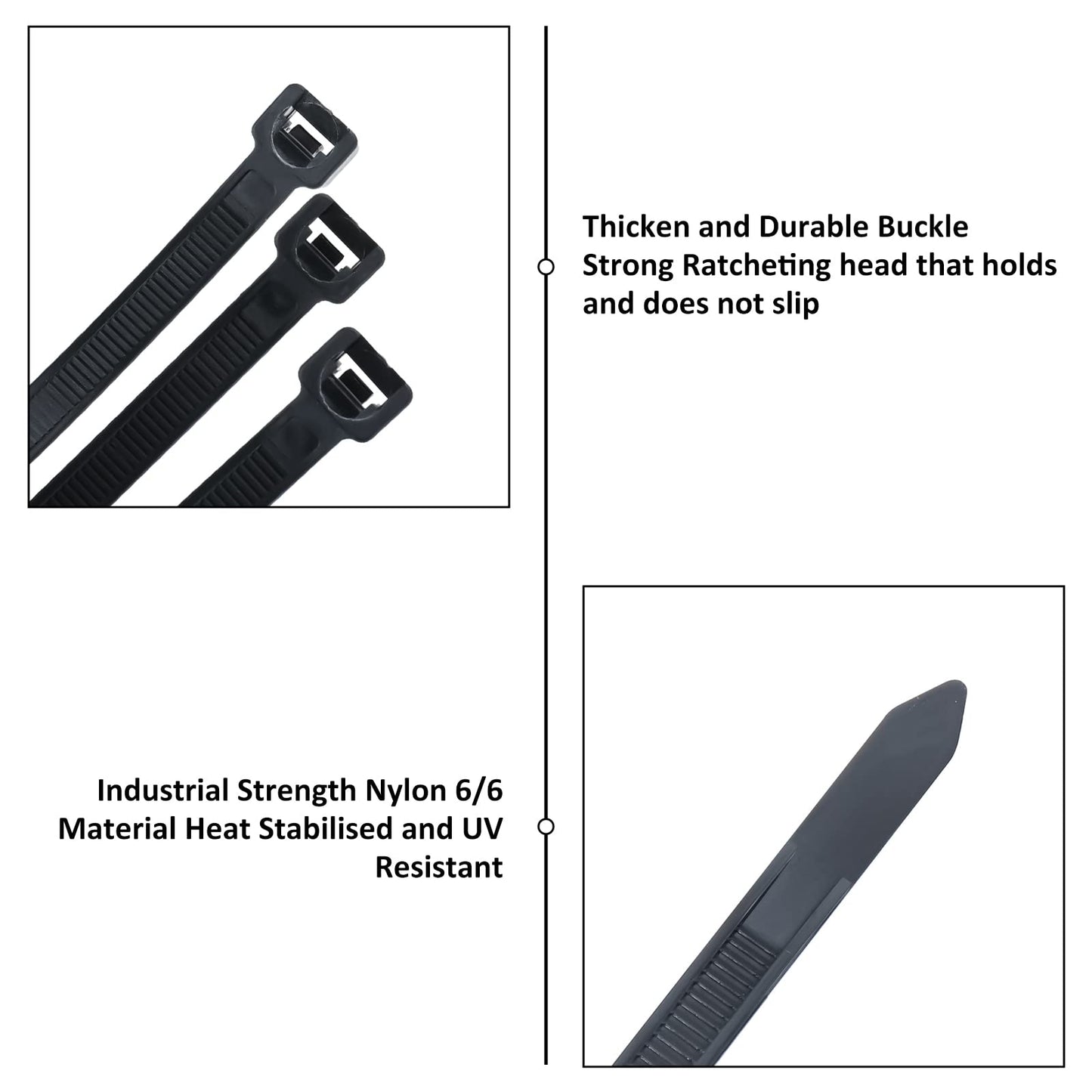 NORJIN 50 Pcs 36 Inch Extra Long Zip Ties Heavy Duty Nylon Cable Ties with 175 lbs Tensile Strength Self-locking Industrial Durable Cable Tie