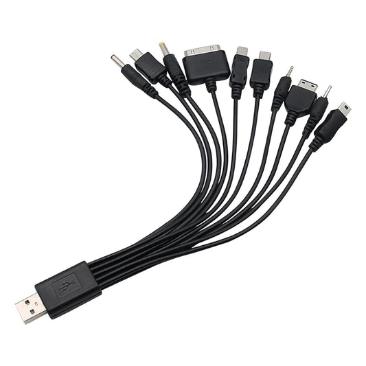 Junfamilee 1Pc 10 in 1 Universal USB Cable, Multiple Universal Charging Cables for Cell Phones Blutooth Earphone Speaker Adapter Cables, Data Cable