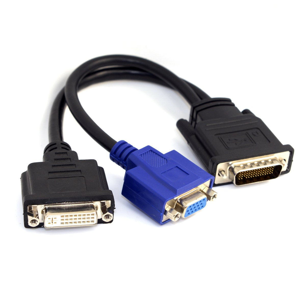 cablecc DMS-59 Male to DVI 24+5 Female & VGA RG 15pin Female Splitter Extension 15cm