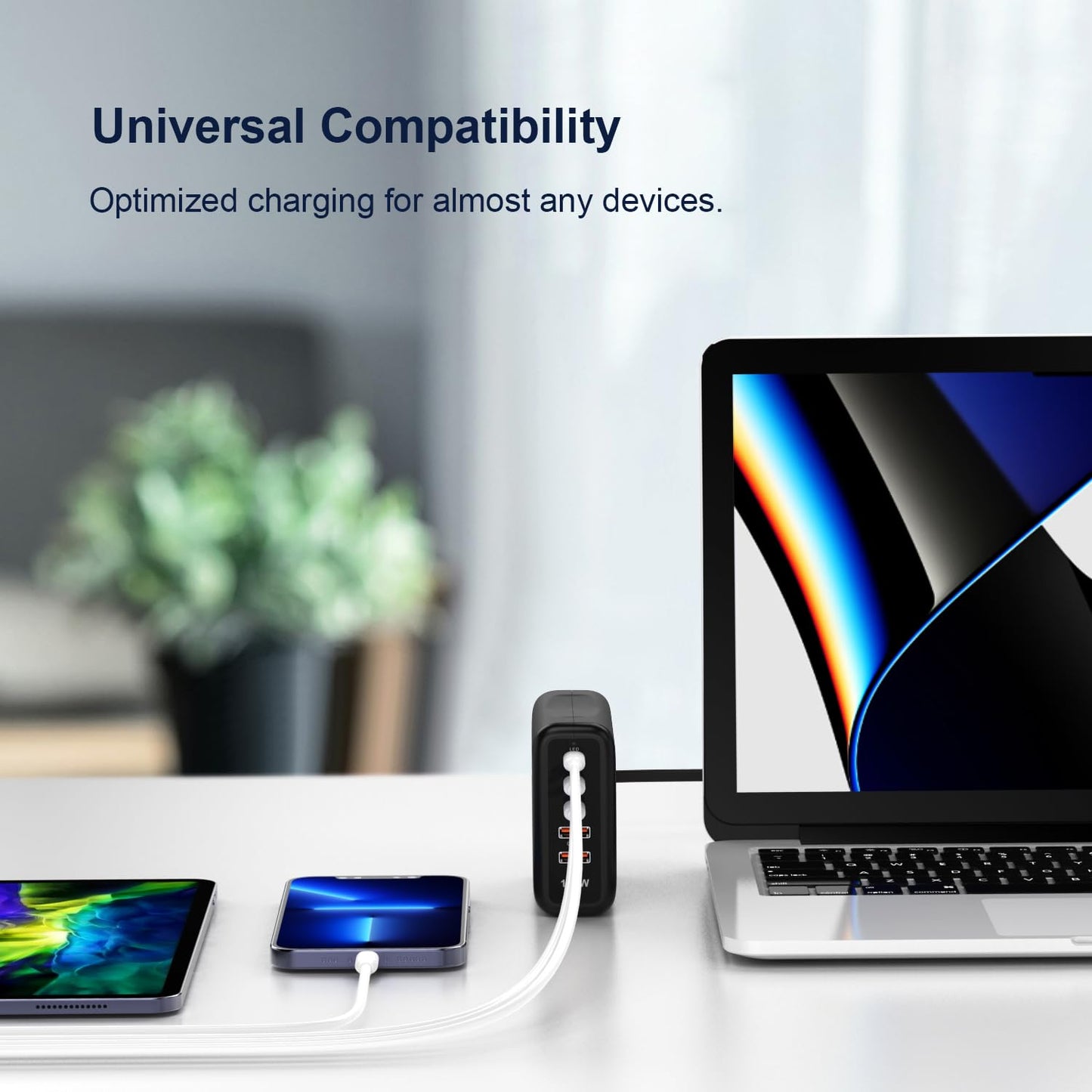 USB C Charging Station Fast Wall Charger USBC Charging Power Hub for Multiple Device Desktop Charge Block 3 USB C 2 USB A 120W Pd Rapid Strip Adapter