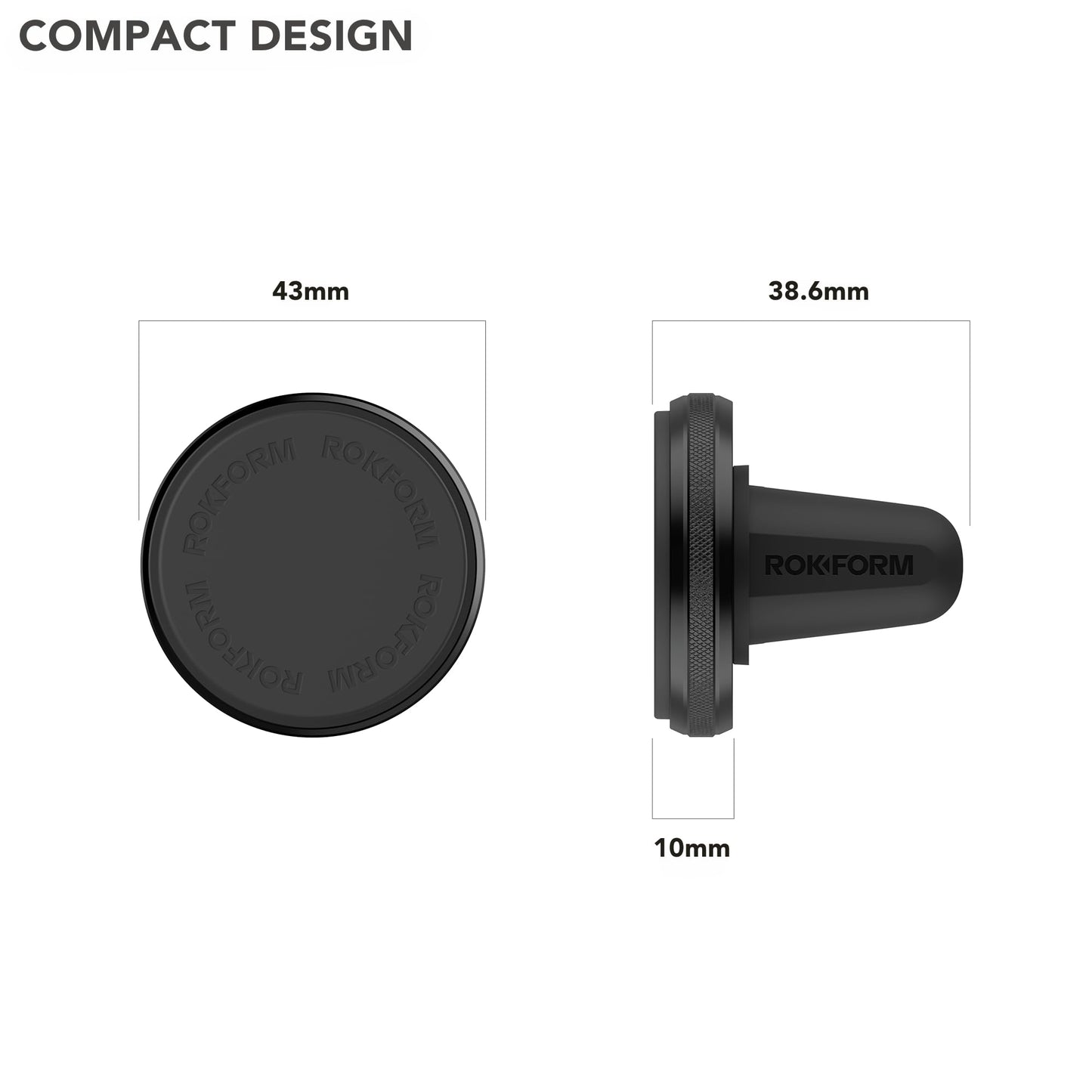 Rokform - Magnetic Air Vent Mount, Super Grip Car Truck & Van Vent Clip, Aluminum Cell Phone Holder, Removable Vent Magnet Mount, Specially Designed