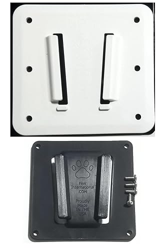 PAW International Polymer (Plastic) RV TV Bracket System; WHITE 2 pc Set: 1-TV Bracket (VESA 100x100mm), 1-Wall Mount | see video How to Measure your