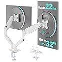 WALI Dual Monitor Stand, Adjustable Arm Monitor Mount for 2 Monitors up to 32 Inch,19.8lbs Capacity (GSMP002W), White by WALI