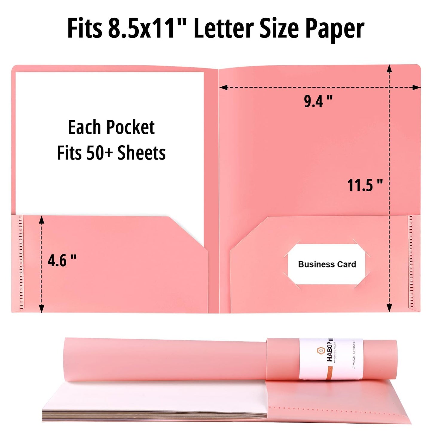 6 Pack Colored File Folders with Pockets, Pastel Pocket Folders, Plastic
