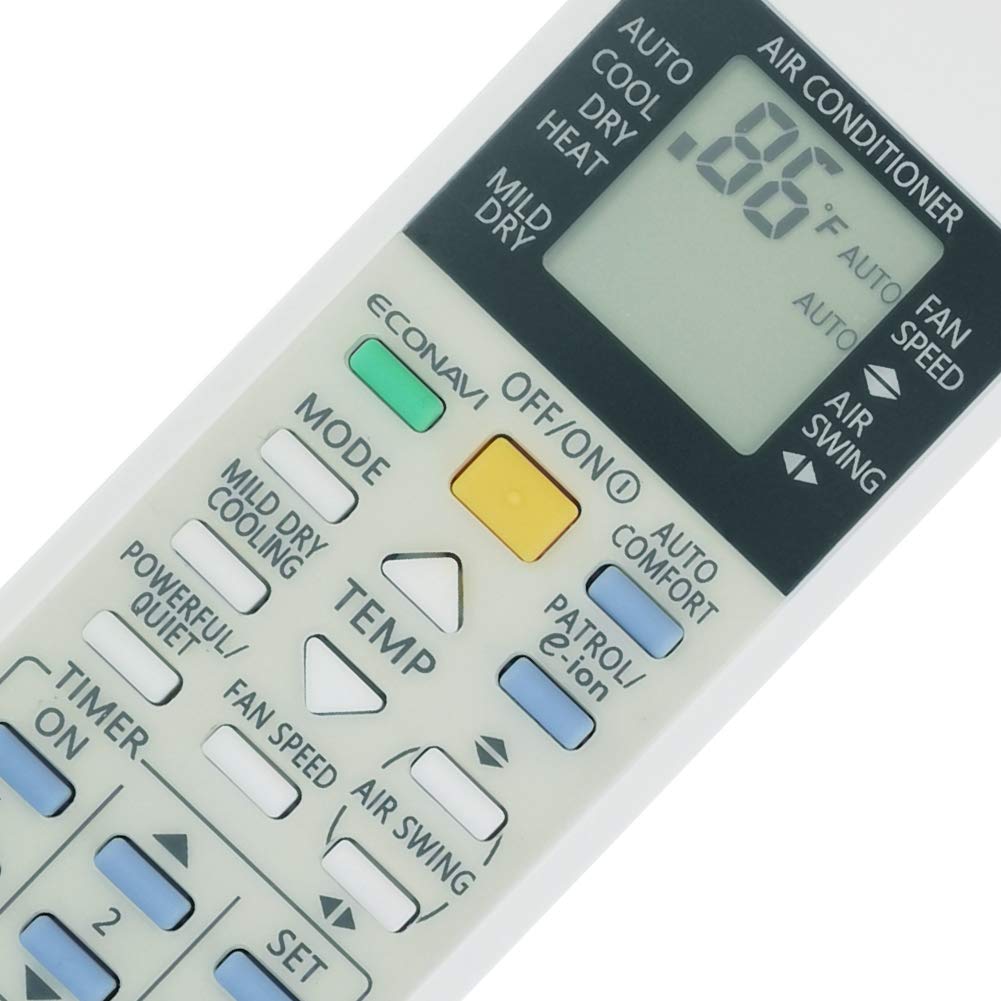 Replacement for Panasonic Air Conditioner Remote Control CS-E12RKUAW CS-E9RKUAW CS-ME5RKUA CS-ME7RKU CS-ME7RKUA CS-E12RKUA CS-E9RKUA