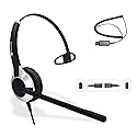 TruVoice HD500 Headset with Noise Cancelling Microphone for Office/Call Center - Compatible with Avaya 1608 1616 9601 9608 9611 9611G 9620 9621 9630