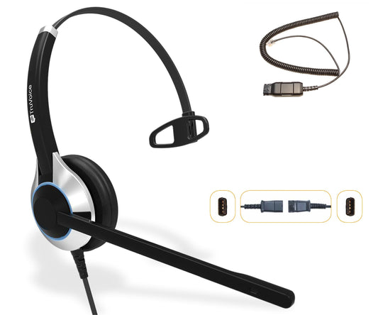 TruVoice HD500 Headset with Noise Cancelling Microphone for Office/Call Center - Compatible with Avaya 1608 1616 9601 9608 9611 9611G 9620 9621 9630