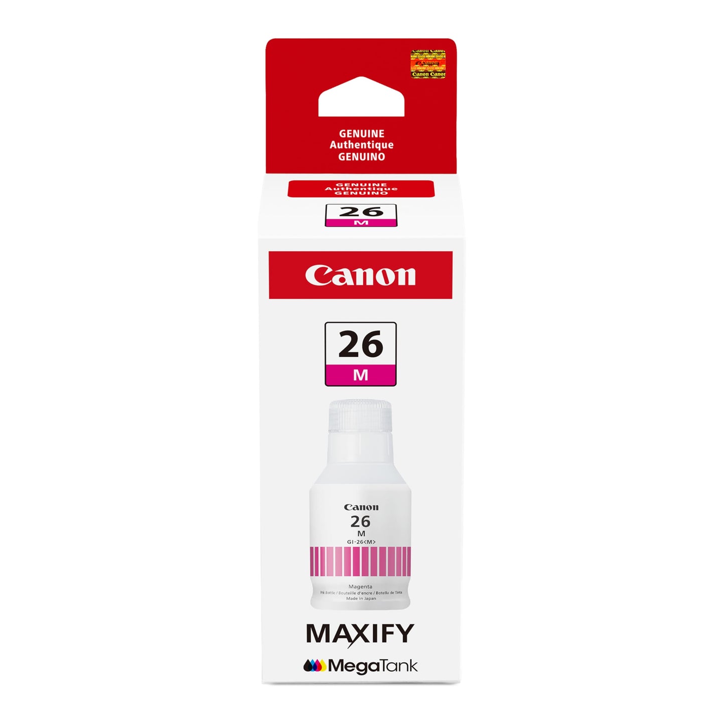 Canon GI-26 Genuine Pigment Magenta Ink Bottle, Compatible with MegaTank GX7120, GX6120, GX5120, GX6020, GX7020, GX6021, GX7021, GX5020, GX4020,