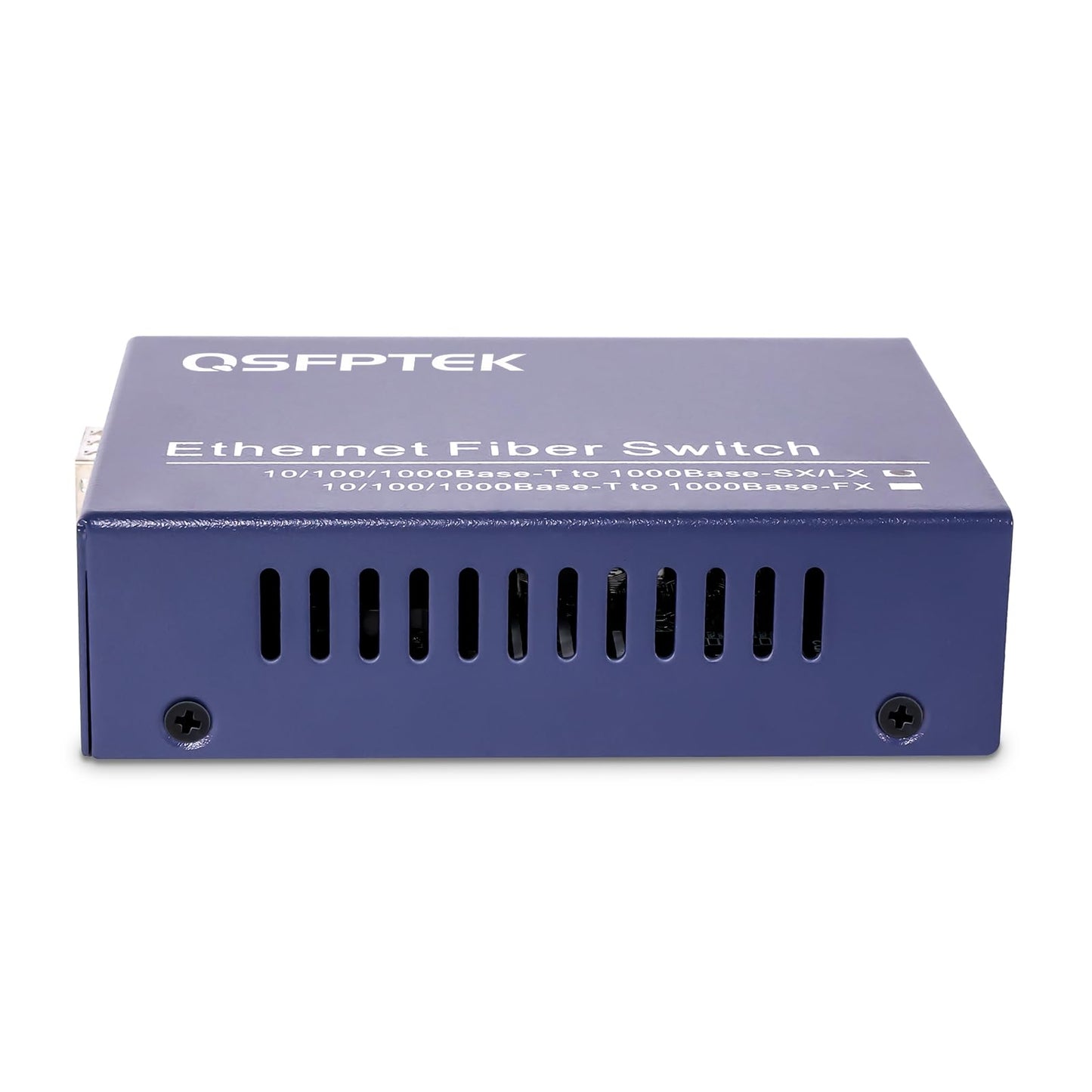 QSFPTEK Gigabit Ethernet Media Converter with SFP Module, Multimode Dual LC Fiber, 1x 10/100/1000Base-T RJ45 to 1x 1000Base-SX SFP Slot Ethernet