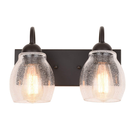 ALICE HOUSE 13" Vanity Lights with Seeded Glass,2 Light Wall Sconce Lighting, Brown Bathroom Lights Over Mirror, Farmhouse Bathroom Lighting, ETL