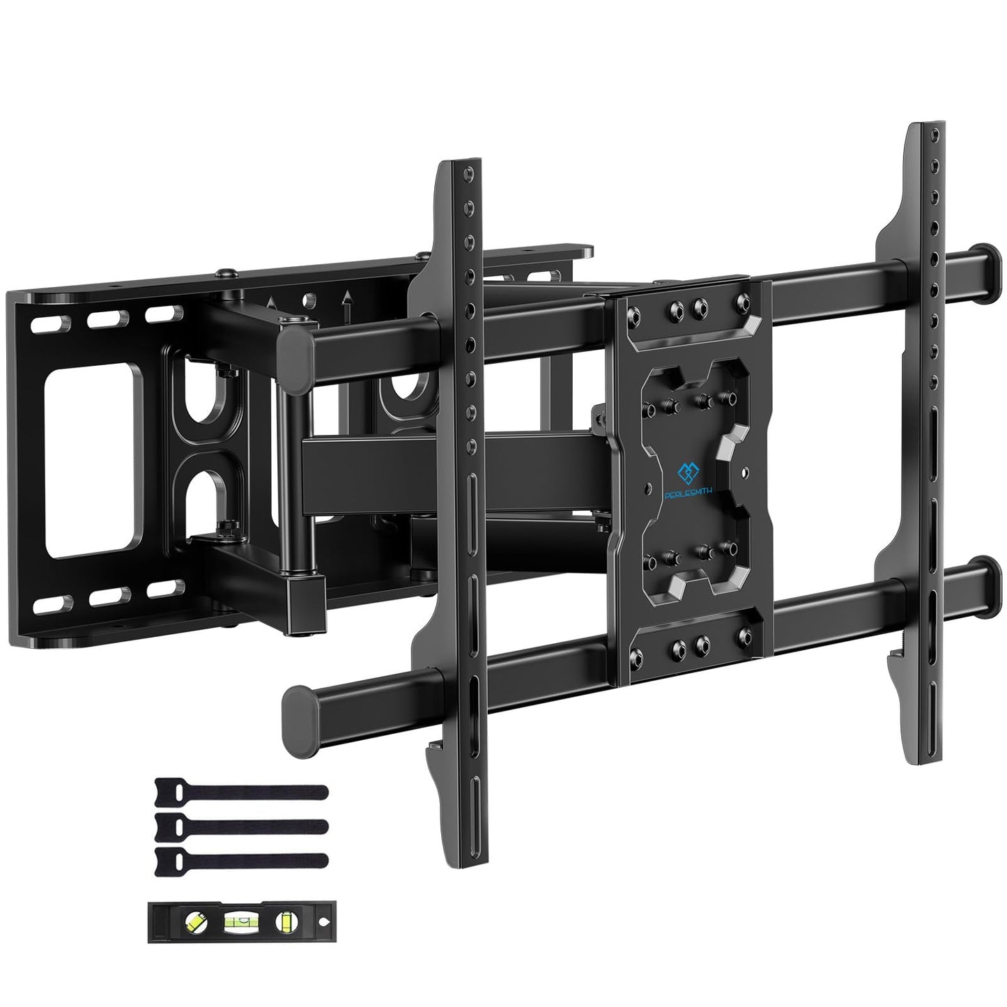 PERLESMITH Full Motion TV Wall Mount for 37-86 Inch TVs up to 132 lbs, TV Mount with Swivel Articulating Arm, Wall Mount Bracket Fits 12"/16" Wood