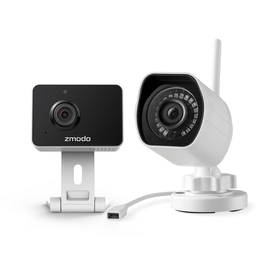Zmodo Cameras for Home Security (Indoor & Outdoor Camera Bundle), 1080p HD, IP Camera Wireless WiFi, Motion Detection, Two-Way Talk, Night Vision