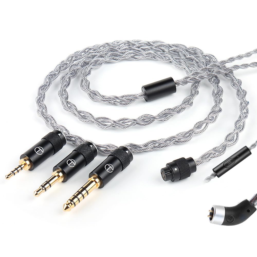 FAAEAL TRN Sea Serpent Earphone Cable with QDC/S/C Pin,356Cores Copper Silver Mixed Wire with 2.5mm/3.5mm/4.4mm Replaceable Plug,Upgrade Line for KZ…