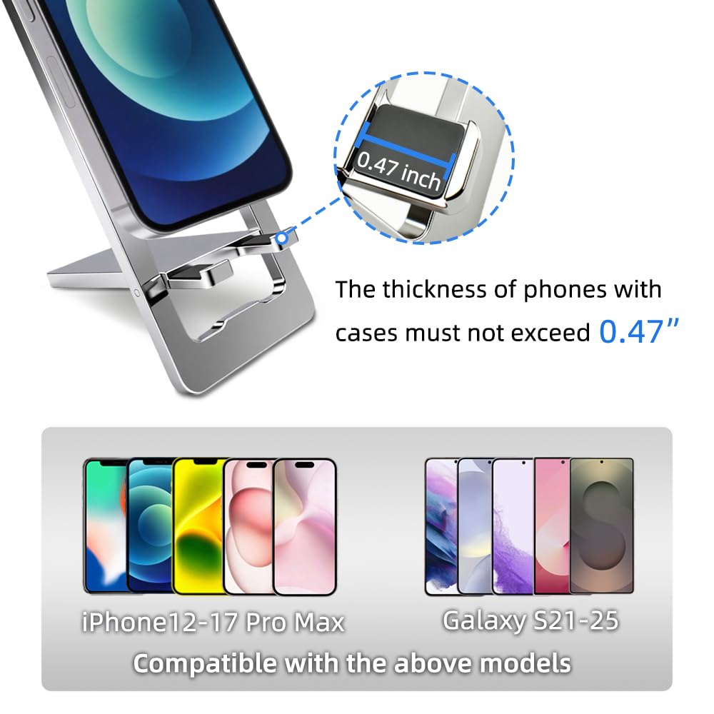 JYWYBF Durable Aluminum Phone Holder with Bottle Opener, Flat iPhone Stand for Desk, Cell Phone Stand for Travel Essentials & Office Accessories