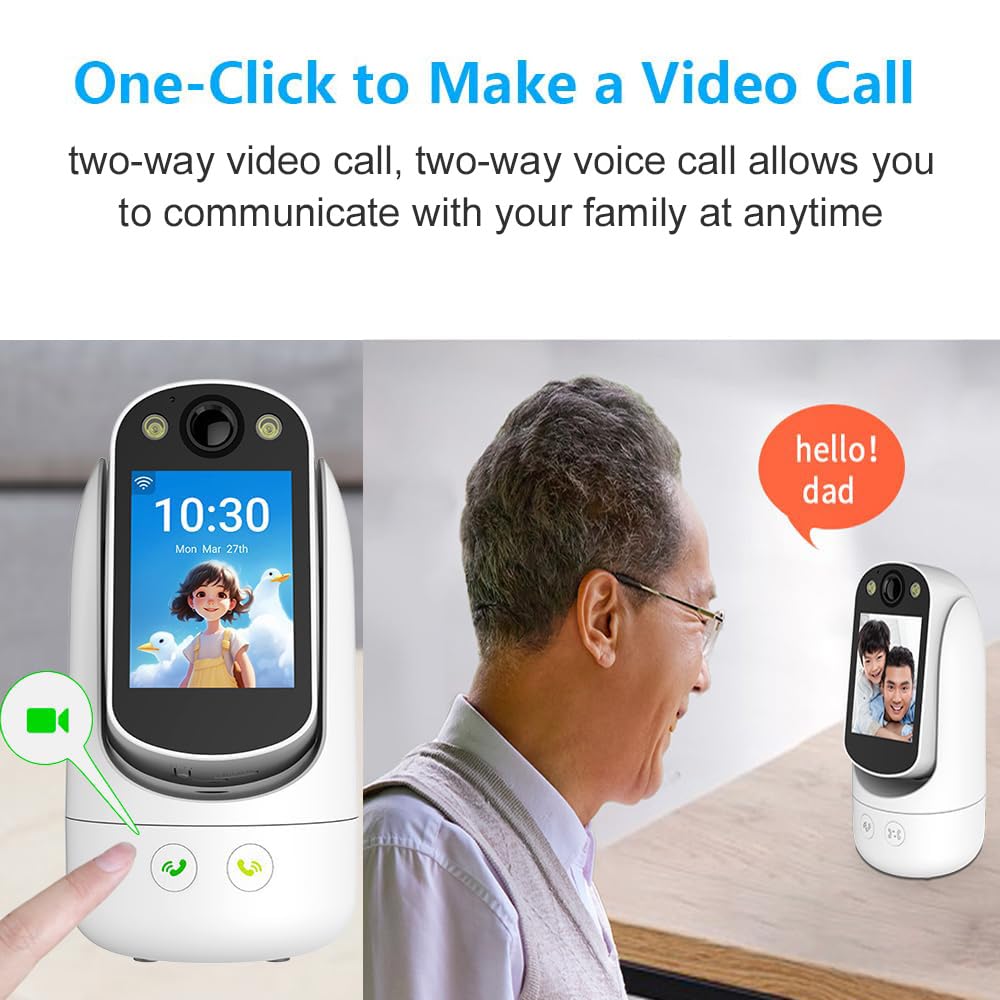 Video Call Security Camera Indoor, Nanny Camera Baby Camera Pet Camera,2-Way Video Call,2-Way Audio, 360°Pan/Tilt WiFi Camera for Home Security