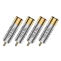 Viborg 4pcs Hi-End RCA Male Plugs Pure Copper Gold Plated Soldering RCA Jack Connectors (VR109G)