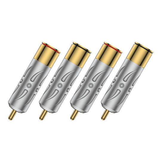 Viborg 4pcs Hi-End RCA Male Plugs Pure Copper Gold Plated Soldering RCA Jack Connectors (VR109G)