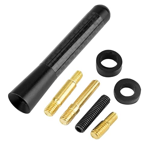 3-Inch Carbon Fiber Car Antenna, Acouto Car Aerial Carbon Fiber Screw Radio Short Antenna Aerial Replacement Black for Universal Car Modification