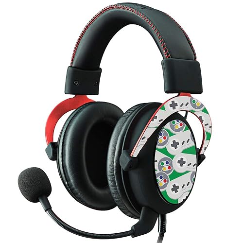 MightySkins Skin Compatible with Kingston HyperX Cloud II Gaming Headset - Retro Controllers 1 | Protective, Durable, and Unique Vinyl Decal wrap