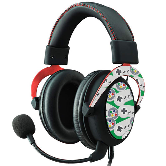 MightySkins Skin Compatible with Kingston HyperX Cloud II Gaming Headset - Retro Controllers 1 | Protective, Durable, and Unique Vinyl Decal wrap