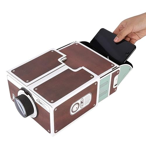 Yoidesu Home Projector Mini Projector DIY Smartphone Projector 2.0 & Entertainment Device, Portable Smart Projector Phone Projector Home Theater