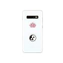 Metal Charm Stickers for Cell Phone Cases. Yin Yang and Pink Lotus Set of 2 Reusable & Removable Leaves No Residue. Symbols of Balance Harmony Love