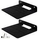 TRINENOX Floating Wall Shelves, 6" Wall Metal Speaker Mount Shelves for Bluetooth Speaker, Webcam, Cell Phones, Mesh Router, Award Toy Display Shelf