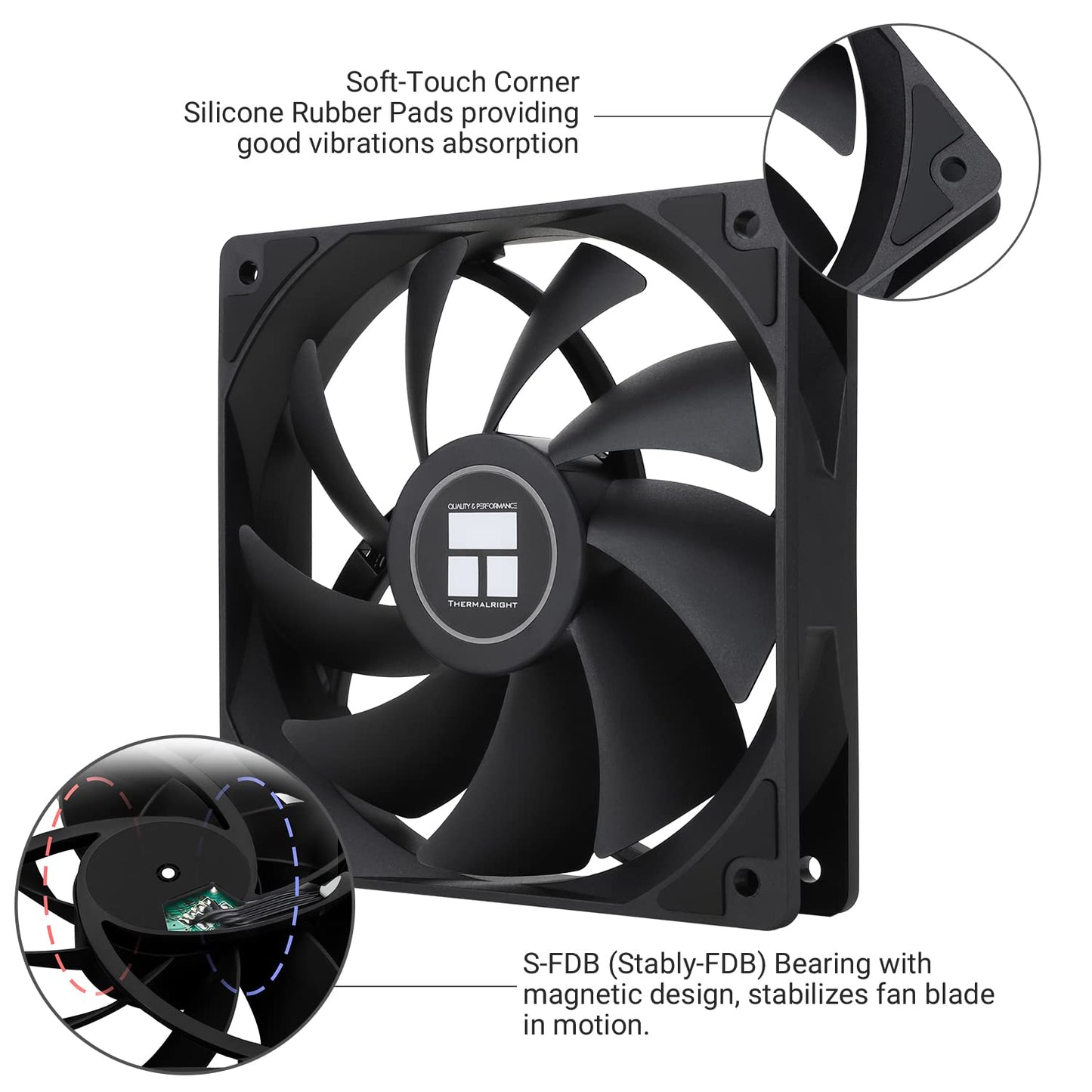 Thermalright TL-C12C X3 CPU Fan 120mm Case Cooler Fan, 4pin PWM Silent Computer Fan with S-FDB Bearing Included, up to 1550RPM Cooling ?3 Quantities?