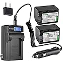 Kastar 2-Pack NP-FV70 Battery and LCD AC Charger Compatible with Sony FDR-AX700, FDR-AX33, FDR-AX43, FDR-AX53, FDR-AXP55, HDR-CX110, HDR-CX115