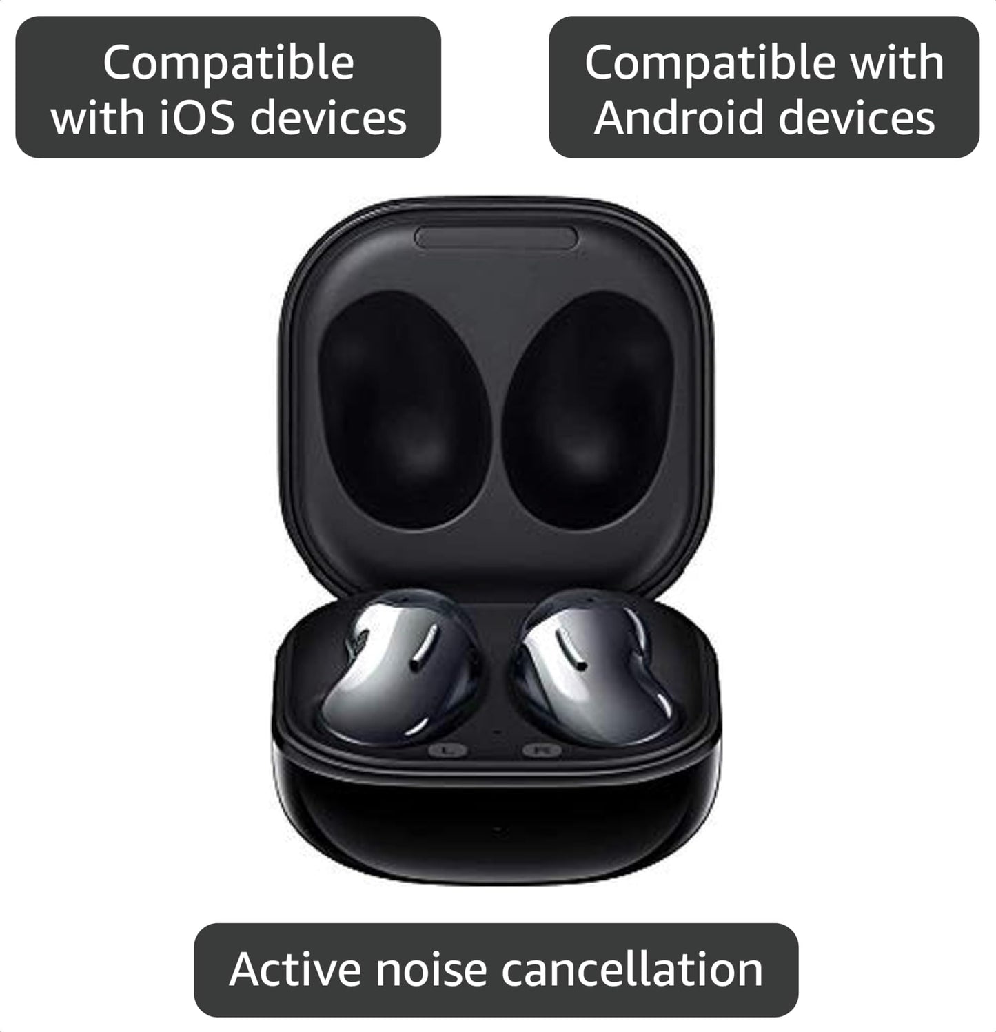 Samsung Galaxy Buds Live (ANC) Active Noise Cancelling TWS Open Type Wireless Bluetooth 5.0 Earbuds for iOS & Android, 12mm Drivers, International