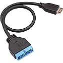 zdyCGTime USB 3.1 Front Panel Header to USB 3.0 20Pin Header Motherboard Extension Cable Adapter,Compatible with ASUS/Strix