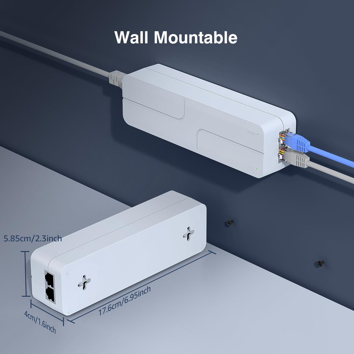 2.5Gb PoE++ Injector 90W, VunLink High Power IEEE 802.3bt Multi-Gig PoE Adapter, 55V Output, 10/100/1000/2500Mbps for WiFi 7 Access Point, PTZ Camera