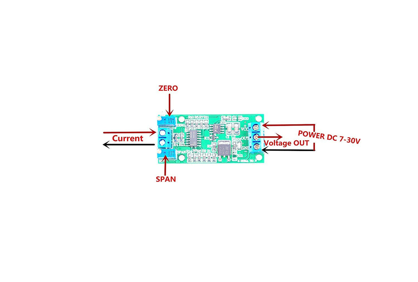 KNACRO 4-20mA to 0-10V Current to Voltage Transmitter Signal Module Linear Conversion