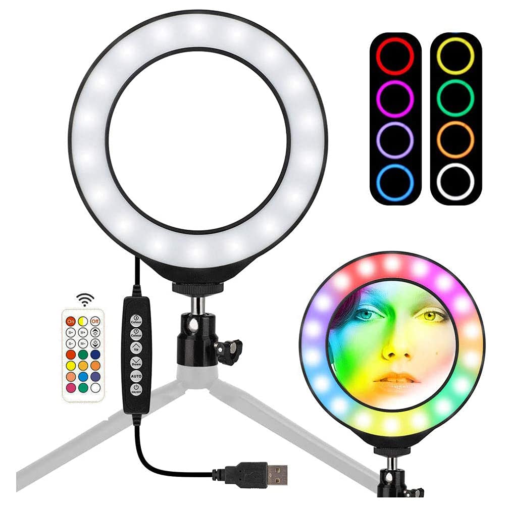 Vivitar Vlog Essentials 10 Inch Full Color RGB LED Ring Light 360° Rotation with Phone Cradle Remote and Tripod (RLRGB10-RLK)