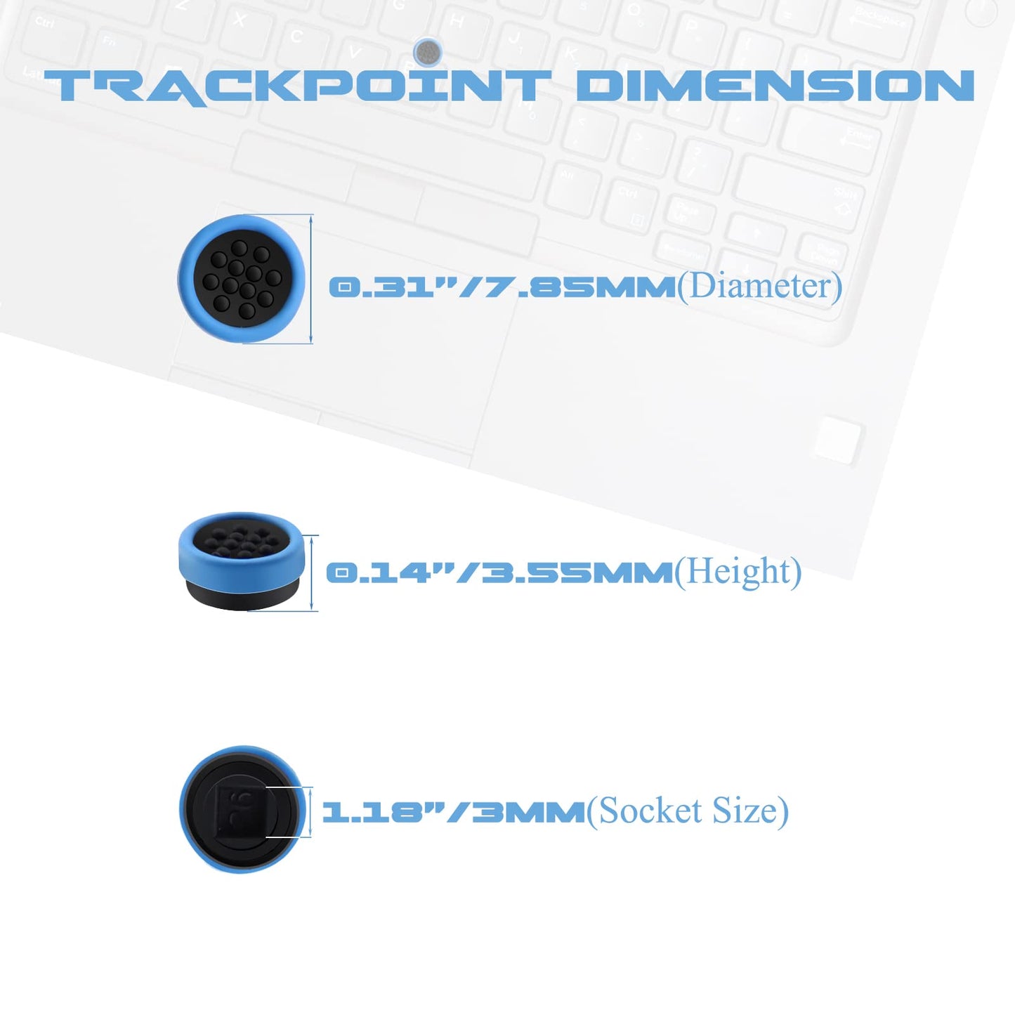 LeFix 2 x Replacement Trackpoint Caps Mouse Pointing Stick for Dell E6400 E6410 E6420 E6430 E4300 E4310 E5410 E5500 E7240 E7440 E7250 E7450