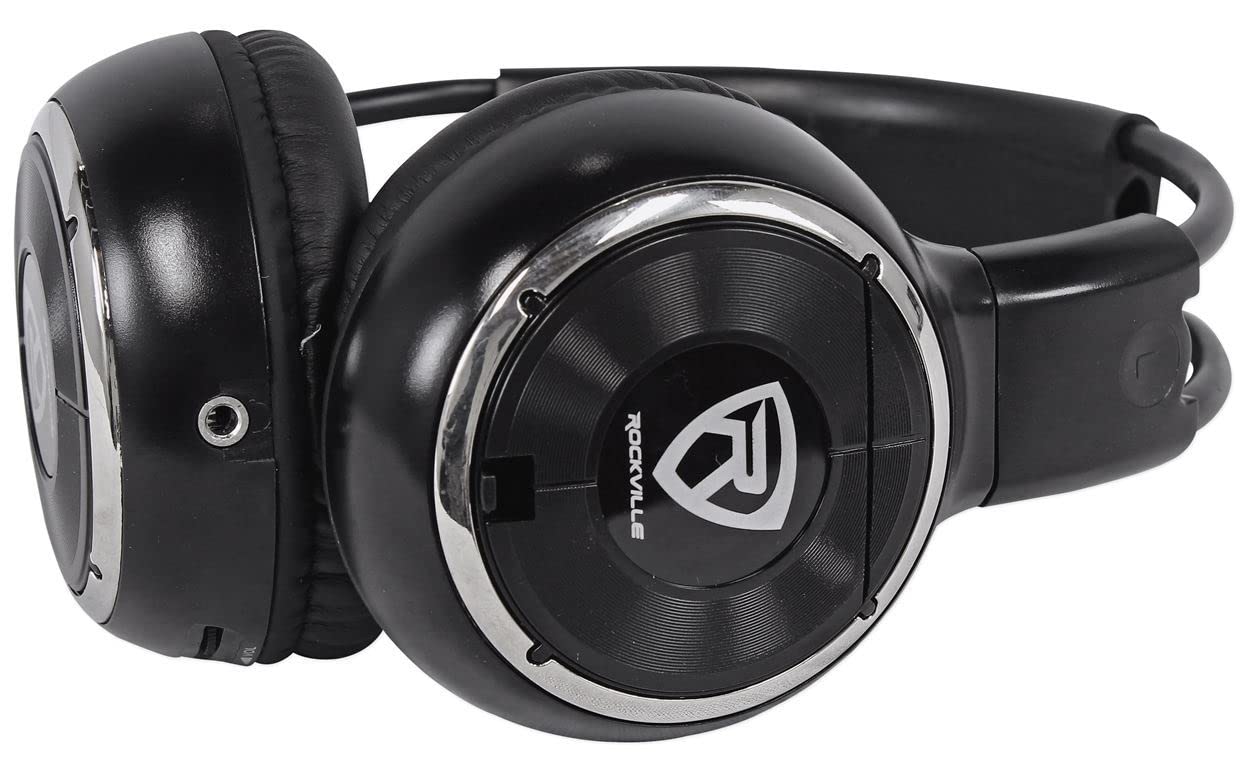 Rockville RFH3 Wireless Infrared Car Headphones, Universal Fit for Any Car Monitor, Adjustable Design, 2-Piece