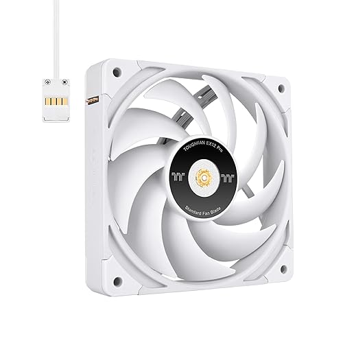 Thermaltake TOUGHFAN EX12 Pro Snow PC Cooling Fan, Magnetic Connection, Swappable Fan Blade, PWM Controlled 500~2000 RPM, Air Flow 70.8 CFM, 120mm (3