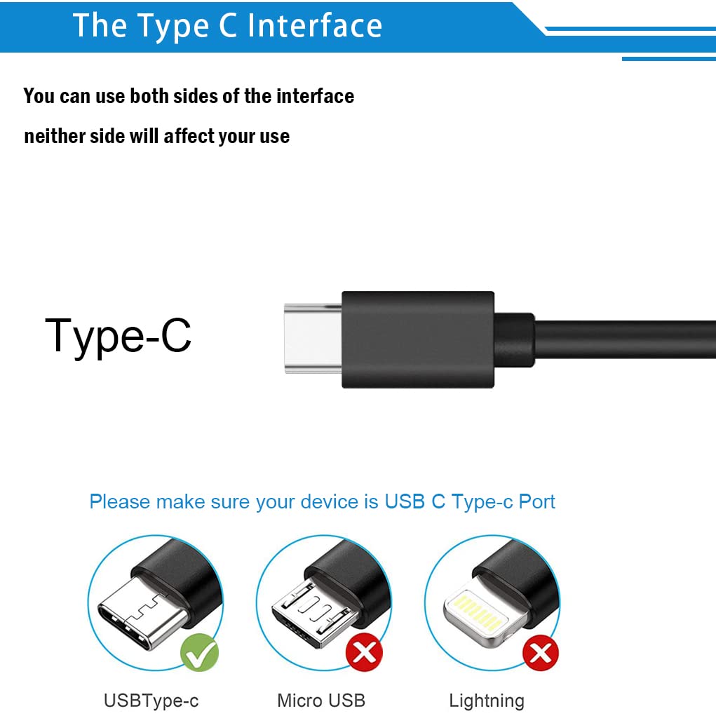 USB C Cable 1FT for Beats Flex Earbuds,Studio Buds,Fit Pro/X Kim Earphones,for JBL 125TWS,for Samsung Galaxy Buds Plus/Pro,Charger for Jabra