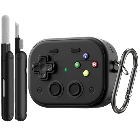 TiMOVO Case for AirPods Pro 3 (2025) with Secure Lock Clip, Hard Shell Game Console Design Shockproof Protective Cover for Apple AirPod Pro 3rd