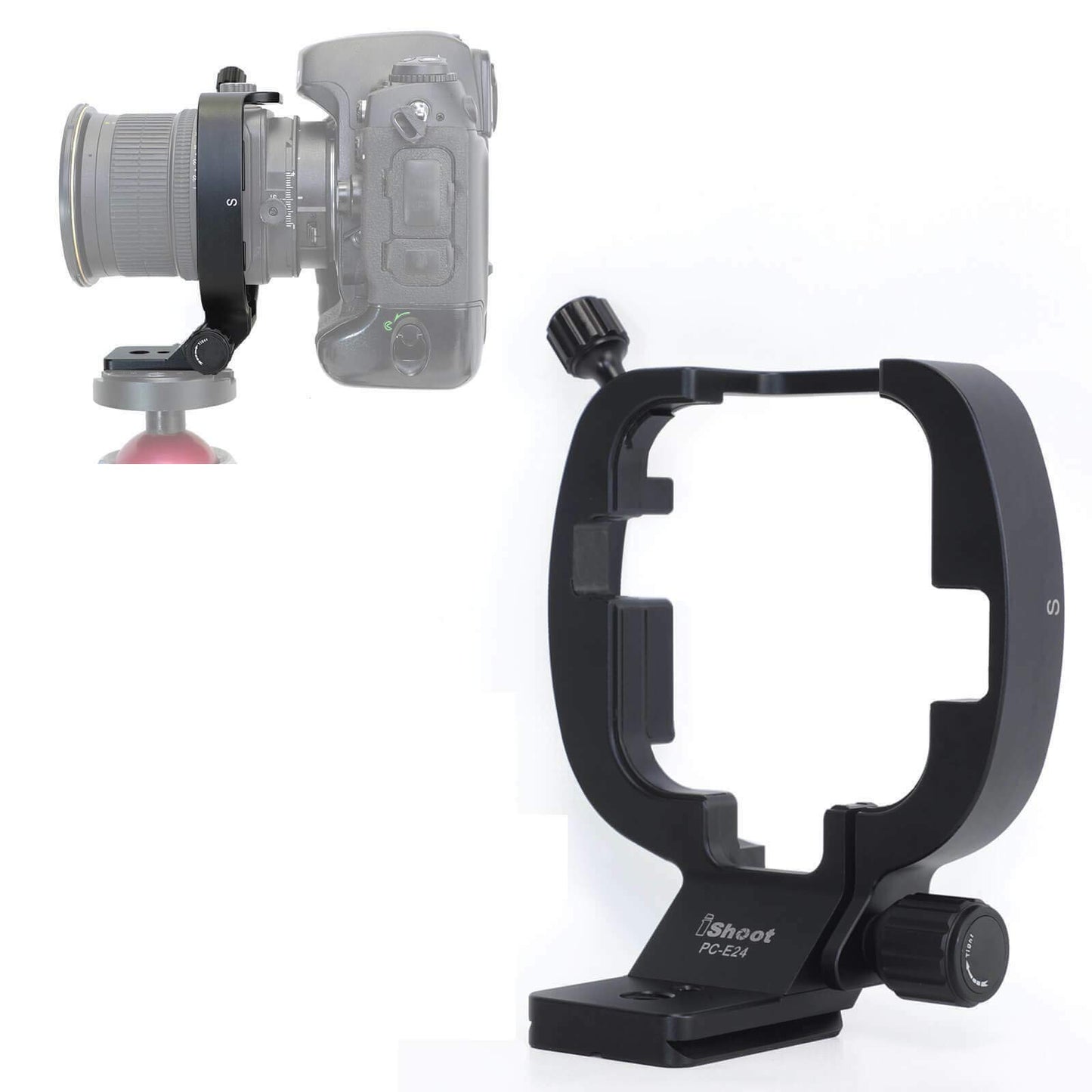 iShoot Tripod Mount Ring, Lens Collar Support Holder for Nikon PC-E Micro NIKKOR 45mm f/2.8D ED and Nikon PC-E NIKKOR 24mm f/3.5D ED Tilt-Shift Lens