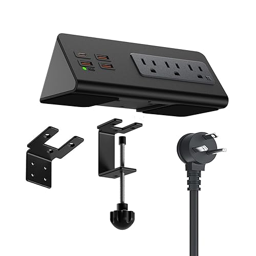 Desk Edge Mount Power Outlets with USB Charge Ports