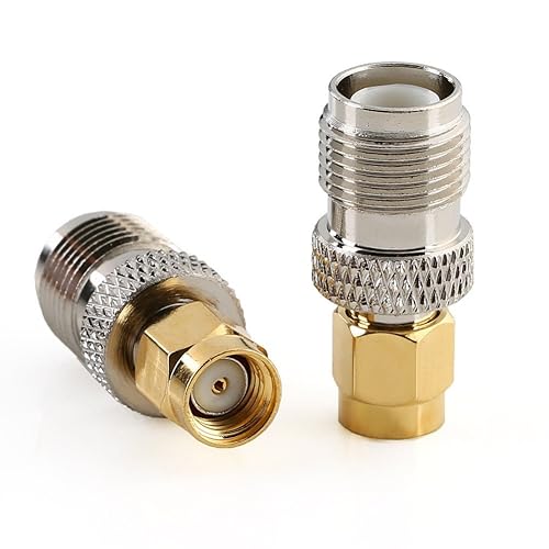 DHT Electronics 2PCS RF coaxial Coax Adapter RP-SMA Male to RP-TNC Female