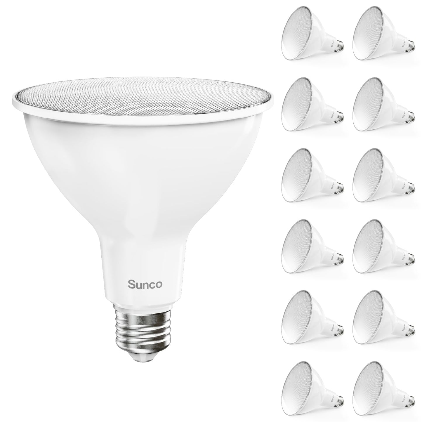 Sunco 12 Pack PAR38 LED Flood Light Bulb, 13W=100W, Dimmable, Waterproof